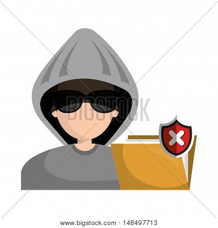 hacked warning file graphic isolated vector illustration eps 10