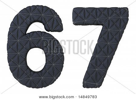 Cuoio cucito Font 6 7 numeri