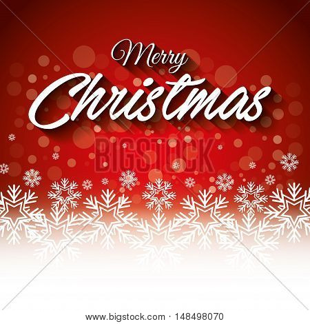 greeting christmas red and snowfalkes graphic vector illustration