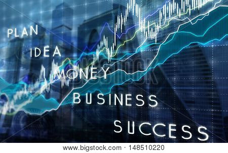 Business graph, the prospect of earnings and revenue growth concept