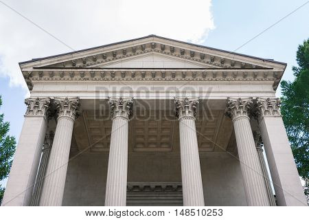 Architectural construction with columns, Ionic order, Roman style
