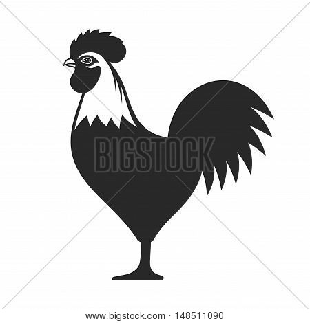 Cock Icon Sign. Rooster 2017 Year Symbol. Vector illustration