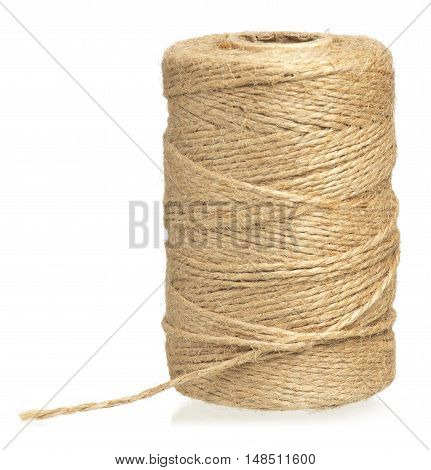 Roll of twine cord isolated on white background