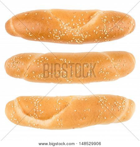 Bun isolated on white background. Top view.