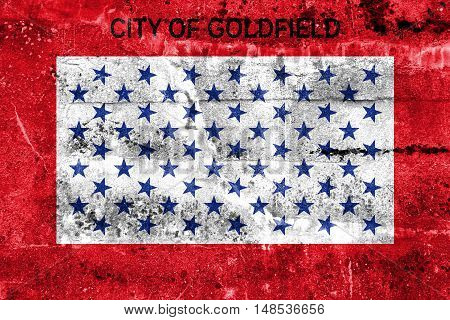 Flag Of Goldfield, Colorado, Usa, Painted On Dirty Wall