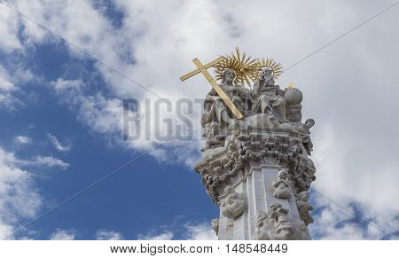 HUNGARY, BUDAPEST - APRIL 15 2016: Plague Column erected in honor of deliverance from plague in the years 1711-1714