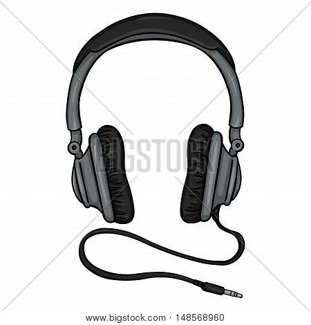 Vector Single Cartoon Circumaural Headphones With Wire
