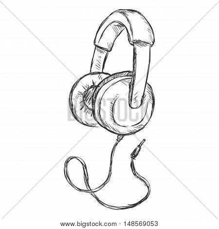Vector Single Sketch Circumaural Headphones With Wire.