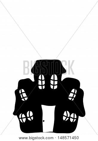 Halloween Creepy Scary Hounted House, Vector Symbol Icon Design.