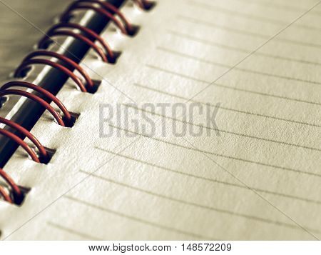 Vintage Looking Blank Notebook Page