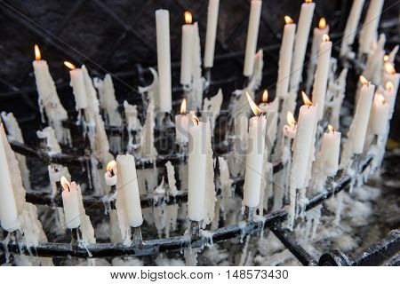 burning candles at St. Mary's basilica in Kevelaer