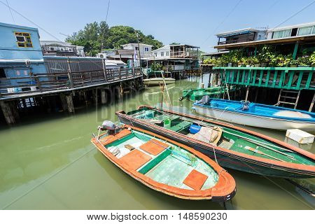 Tai O Fishing Village of Lantau Island in Hong Kong, China.