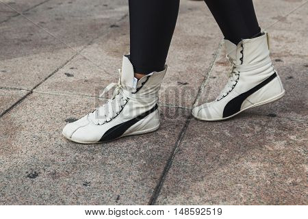 Detail Of Shoes At Milan Fashion Week