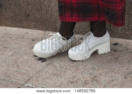 Detail Of Shoes At Milan Fashion Week
