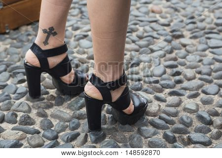 Detail Of Shoes At Milan Fashion Week