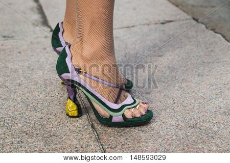 Detail Of Shoes At Milan Fashion Week