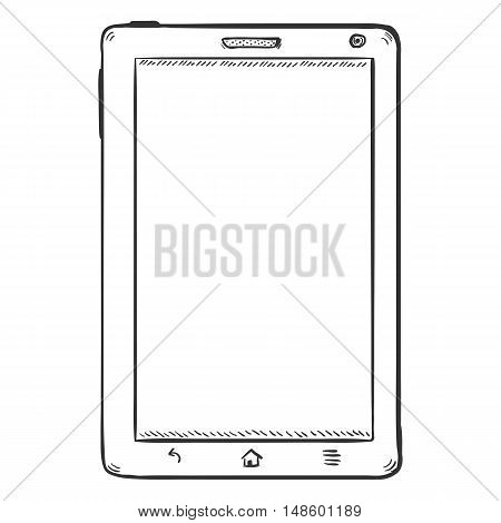 Vector Single Sketch Tablet Pc. Front View.