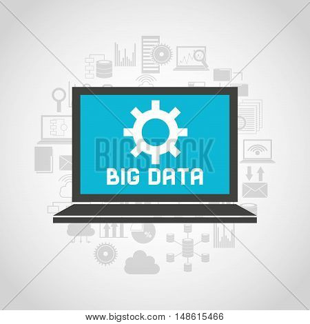 big data center flat icons vector illustration design