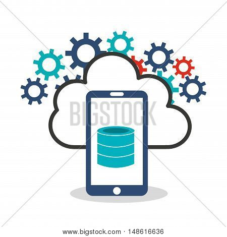 big data center flat icons vector illustration design