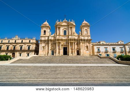 Noto Cathedral or Cattedrale di Noto, La Chiesa Madre di San Nicolo is a Roman Catholic cathedral in Noto in Sicily, Italy. Built in the style of the Sicilian Baroque.