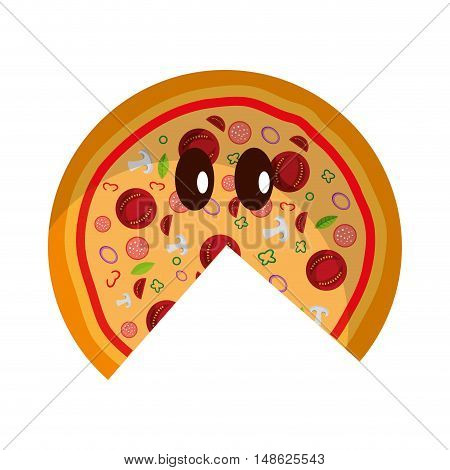 delicious pizza fast food icon vector illustration design