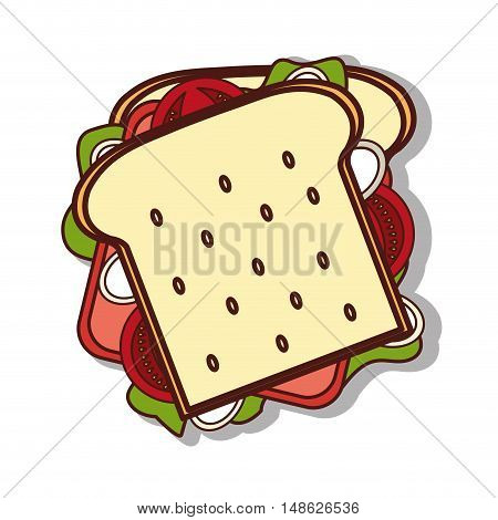 delicious sandwish fast food icon vector illustration design