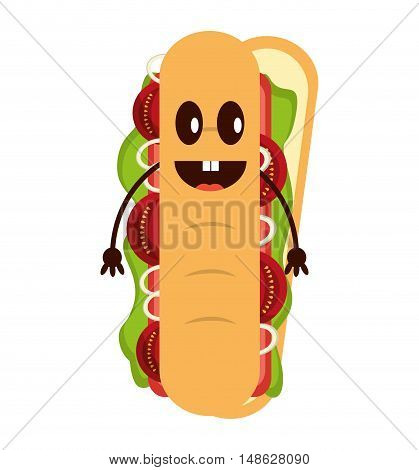 delicious sandwish fast food icon vector illustration design