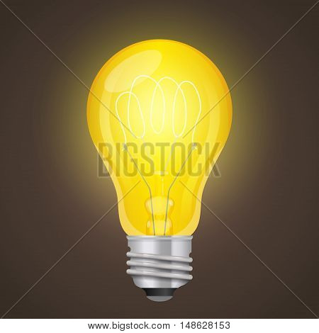 Light bulb. Graphics style. Vintage light bulb. Creative style. Beautiful patches of light.