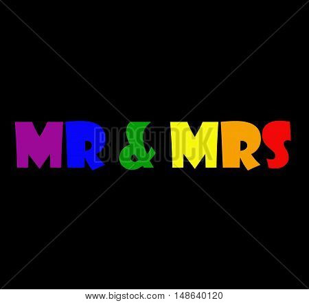 Abstract creative wedding Mr & Mrs greeting card scene