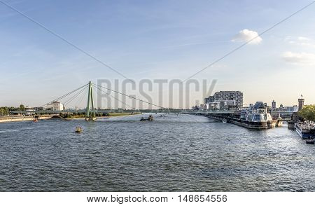 Skyline Of Cologne With River Rhine