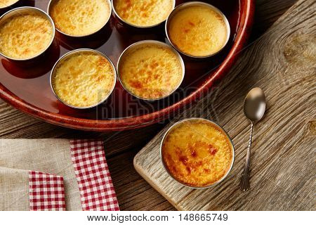 Custard Creme Caramel Flan dessert bain marie oven cooked