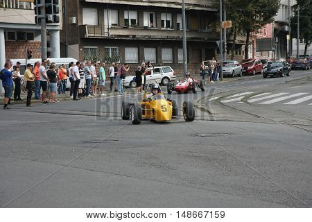BELGRADE,SERBIA - SEPTEMBER 10, 2016:Oldtimer formula at the commercial race of old cars in memory of formula 1 race held on the same place in 1939 two days after the beginning of Second World Warwhen the famous Italian driver Tazio Nuvolari won