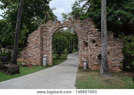 Landscaping Brick Gate In Countryside