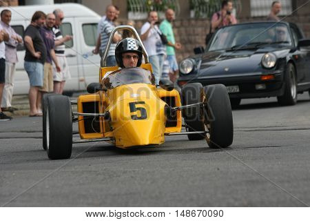 BELGRADE,SERBIA - SEPTEMBER 10 2016:Oldtimer formula at the commercial race of old cars in memory of formula 1 race held on the same place in 1939 two days after the beginning of Second World War when the famous Italian driver Tazio Nuvolari won