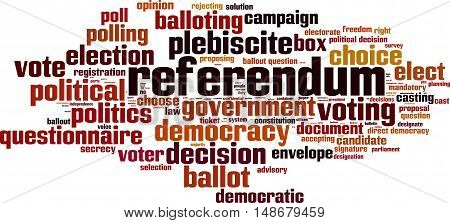 Referendum word cloud concept. Vector illustration on white