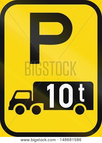 Temporary Road Sign Used In The African Country Of Botswana - Parking For Goods Vehicles Exceeding 1