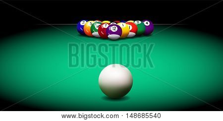 Realistic vector billiard balls on the green table