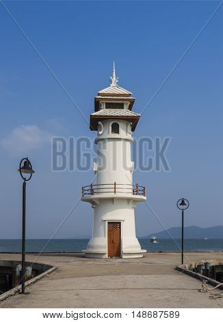 Lighthouse On A Bang Bao Pier On Koh Chang Island
