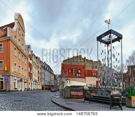 Modern Christmas Tree In Riga Old Town
