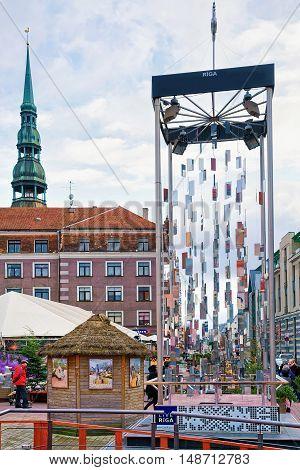 Modern Christmas Tree In The Old Town Of Riga