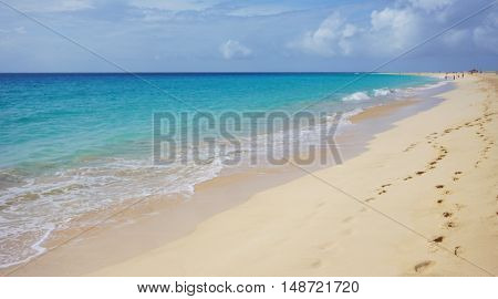 exotic natural beach on sal island in kape verde