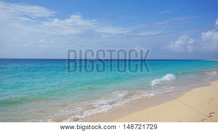 exotic natural beach on sal island in kape verde