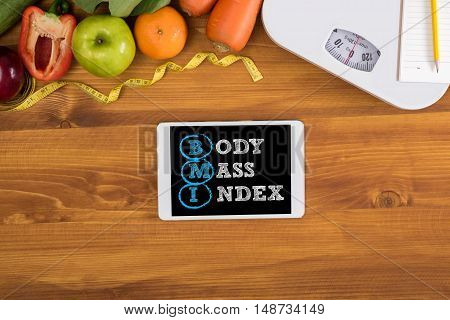 Top View, Fitness And Weight Loss Concept,