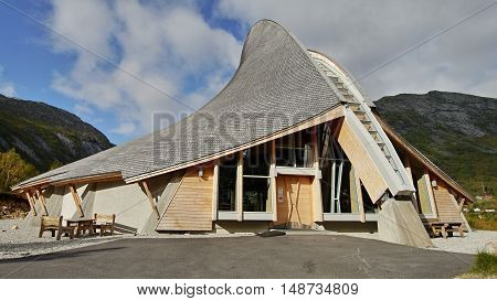 Breheimsenteret - National Park. Visitors Centre - museum. Jostedal Glacier National Park. Nigardsbreen, Norway. September 25, 2015