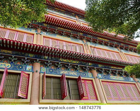 Chinese building Window, Temple Chinese Style in Thailand