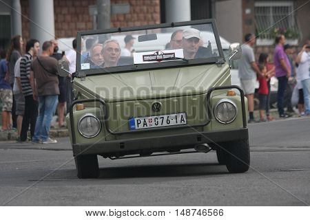 BELGRADE,SERBIA - SEPTEMBER 10, 2016: Old Wolksvagen at the commercial race of old cars in memory of formula 1 race held on the same place in 1939 two days after the beginning of Second World War when the famous Italian driver Tazio Nuvolari won