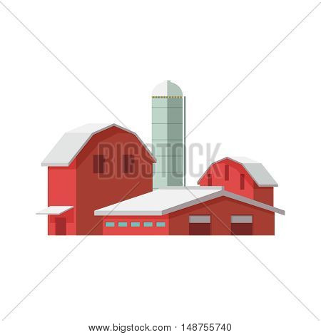 Vector illustration concept eco farming icon. Farm buildings on white background