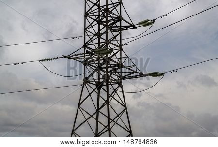 Power line, electric lines, electricty, power grid, high voltage, iron pole