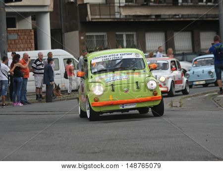 BELGRADE,SERBIA - SEPTEMBER 10, 2016: Old Zastava 750 at the commercial race of old cars in memory of formula 1 race held on the same place in 1939 two days after the beginning of Second World War when the famous Italian driver Tazio Nuvolari won