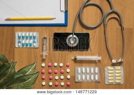 Tablet With Medical Objects